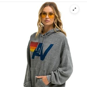 Aviator Nation Gray Hoodie with Rainbow Logo Large (new in package)